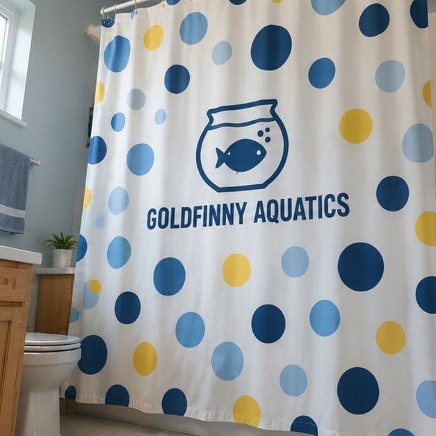 Customer photo of a custom kids shower curtain