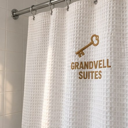 Custom Waffle Weave Shower Curtains